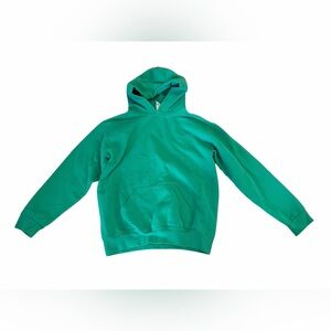 Jerzees Green Hoodie Youth Large Pullover Sweatshirt Pocket Cozy